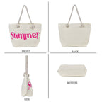 Love Printed Tote Bag - Pink