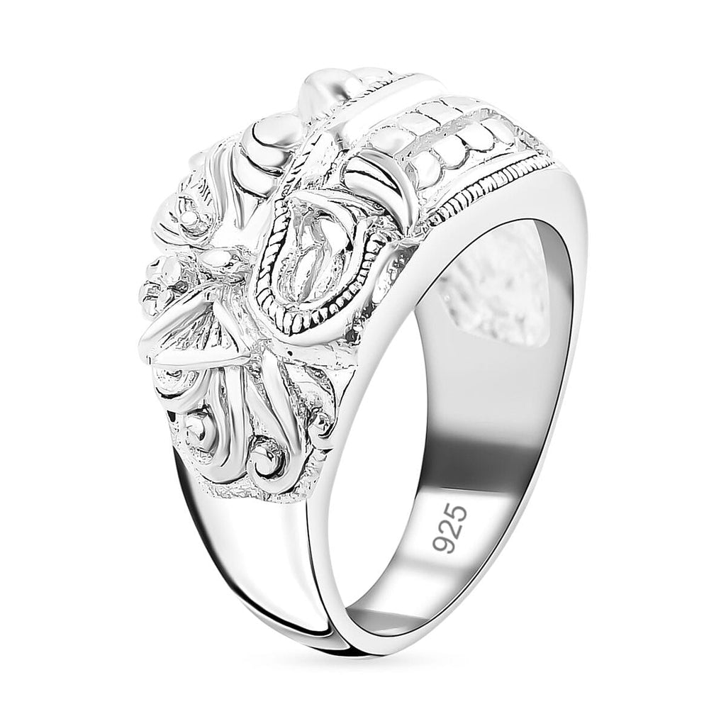 Royal Bali Collection - Sterling Silver Barong Ring, Silver Wt. 9.80 Gms