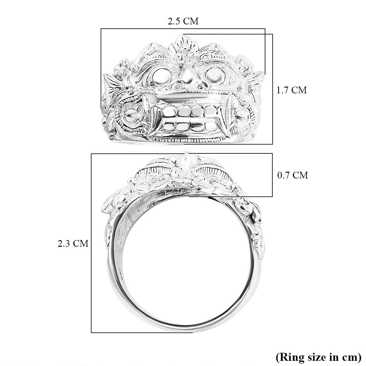 Royal Bali Collection - Sterling Silver Barong Ring, Silver Wt. 9.80 Gms 7692439 5