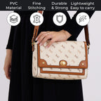 GUANCHI Crossbody Bag with Shoulder Strap - Off White & Brown