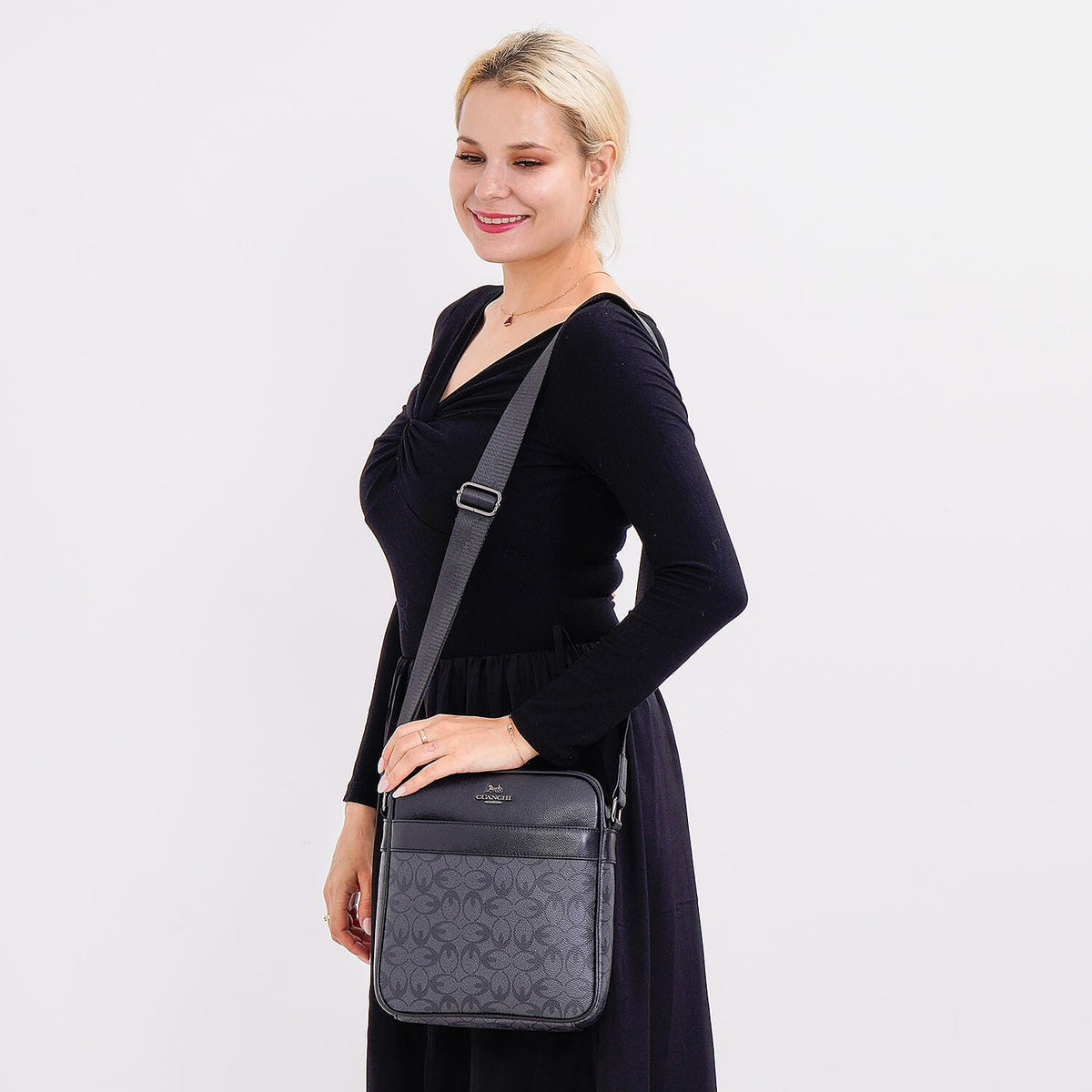 GUANCHI Oval Crossbody Bag with Shoulder Strap - Grey &amp; Black 7693071 2