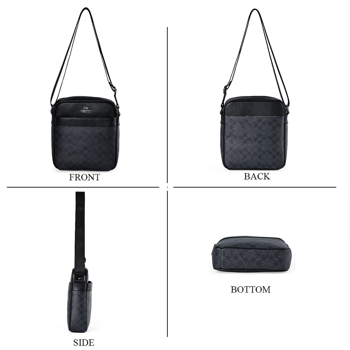 GUANCHI Oval Crossbody Bag with Shoulder Strap - Grey &amp; Black 7693071 14