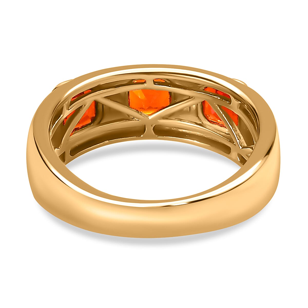 Salamanca Fire Opal Asscher Cut Band Ring in 18K Gold Vermeil Sterling Silver 7696448 4