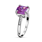 NY Close Out - Pink & White Cubic Zirconia Ring in Rhodium Overlay Sterling Silver