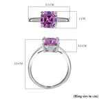 NY Close Out - Pink & White Cubic Zirconia Ring in Rhodium Overlay Sterling Silver