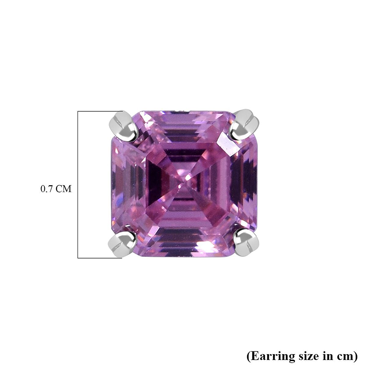 NY Close Out - Pink &amp; White Cubic Zirconia Stud Earrings in Rhodium Overlay Sterling Silver 3.62 Ct. 7697891 5