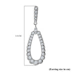 Cubic Zirconia Dangle Earrings in Rhodium Overlay Sterling Silver, Silver Wt. 5.00 Gms