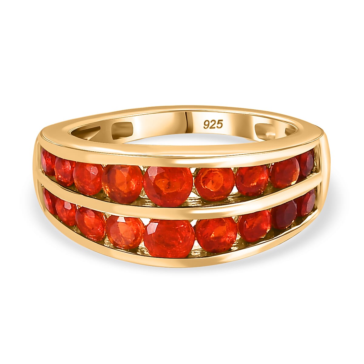 Salamanca Fire Opal Half-Eternity Ring in 18K Gold Yellow Sterling Silver 1.28 Ct. 7700054 0