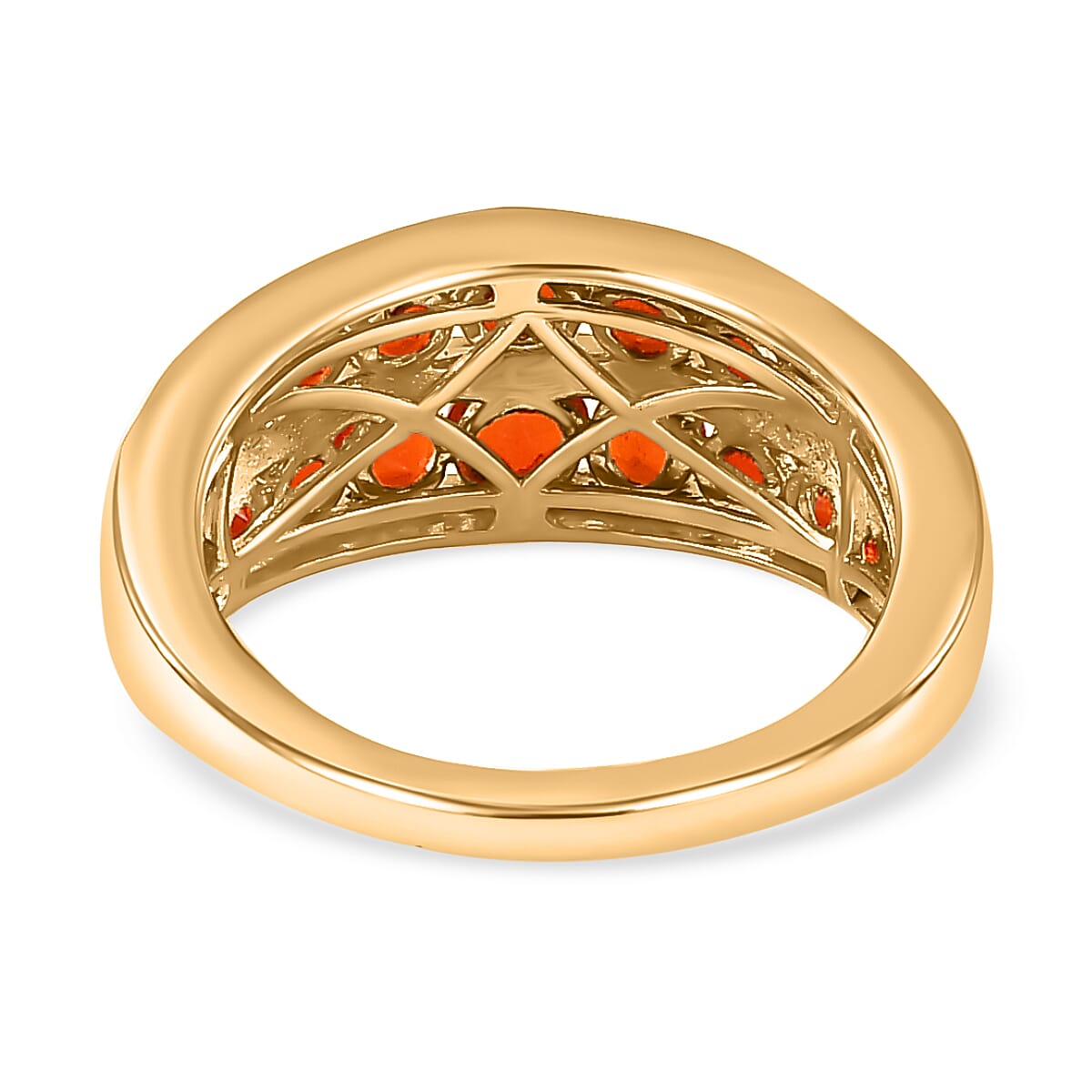 Salamanca Fire Opal Half-Eternity Ring in 18K Gold Yellow Sterling Silver 1.28 Ct. 7700054 4