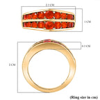 Salamanca Fire Opal Half-Eternity Ring in 18K Gold Yellow Sterling Silver 1.28 Ct.