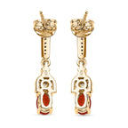 Salamanca Fire Opal & Zircon Golden Bell Flower Earrings in 18K Gold Vermeil Sterling Silver