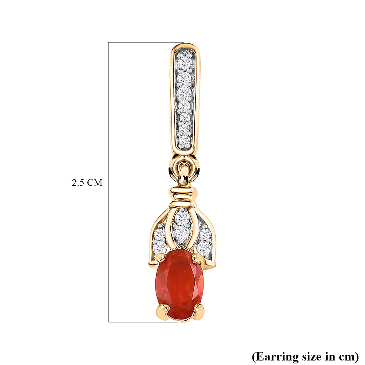 Salamanca Fire Opal and Zircon Golden Bell Flower Earrings in 18K Vermeil Yellow Gold Plated Sterling Silver 7700106 4