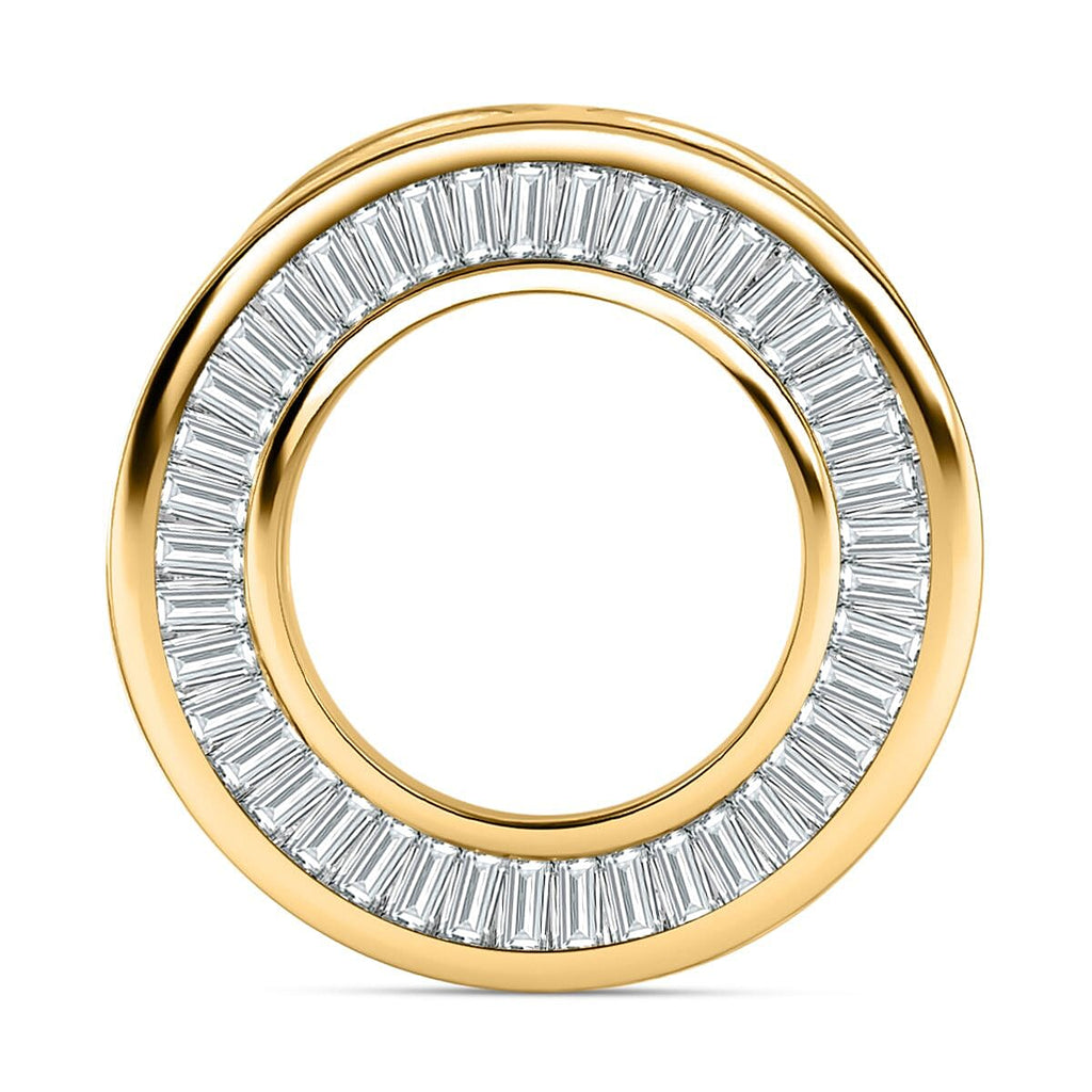 White Diamond Circle Pendant in 18K Yellow Gold Vermeil Plated Sterling Silver 0.50 Ct.