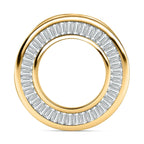 White Diamond Circle Pendant in 18K Yellow Gold Vermeil Plated Sterling Silver 0.50 Ct.