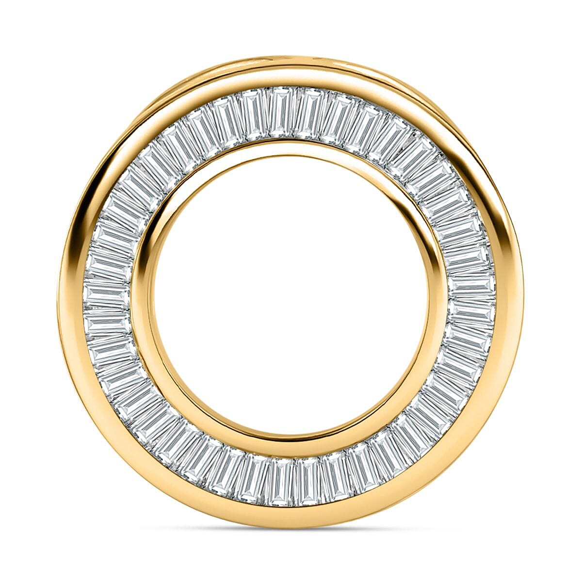 White Diamond Circle Pendant in 18K Yellow Gold Vermeil Plated Sterling Silver 0.50 Ct. 7705038 0