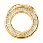 White Diamond Circle Pendant in 18K Yellow Gold Vermeil Plated Sterling Silver 0.50 Ct.
