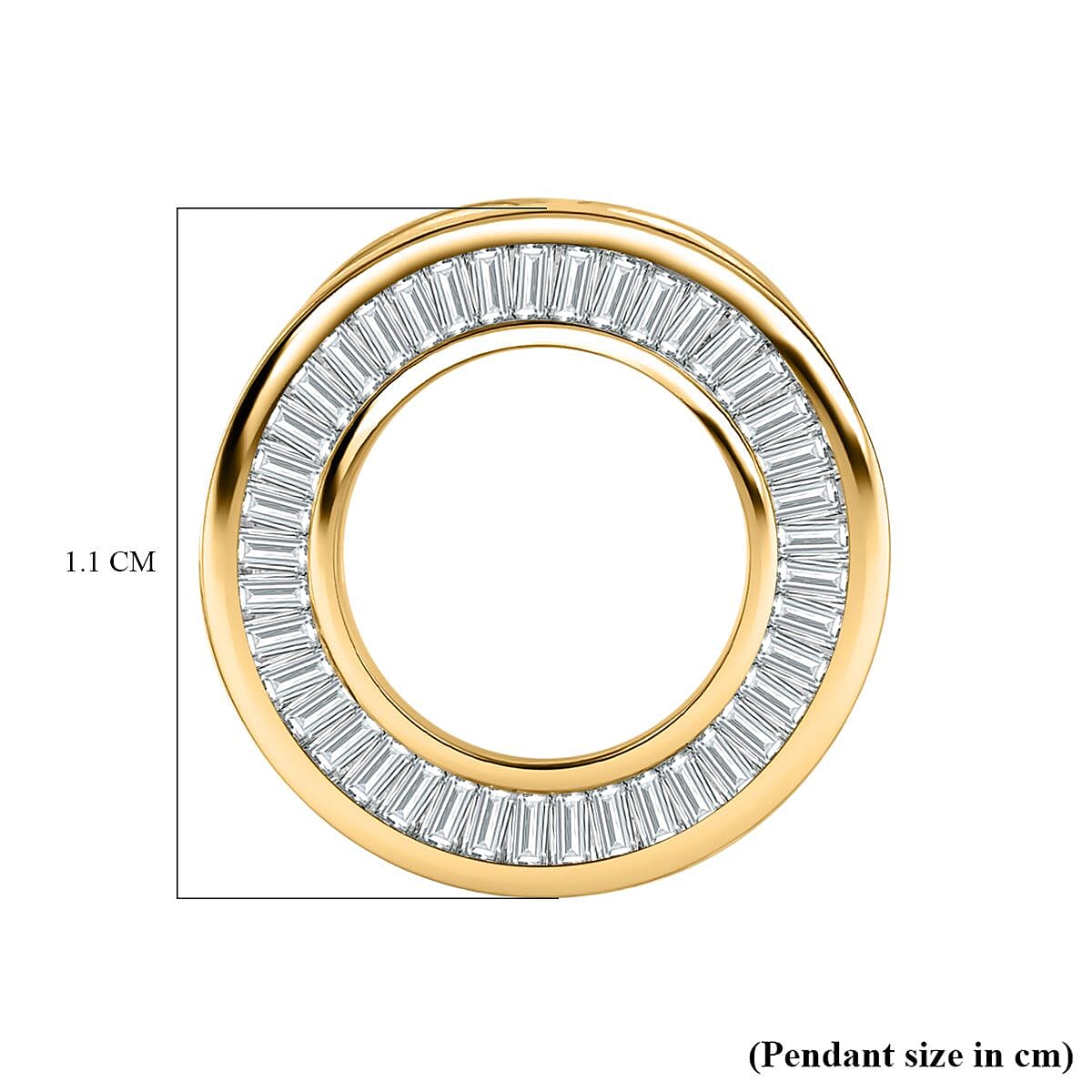 White Diamond Circle Pendant in 18K Yellow Gold Vermeil Plated Sterling Silver 0.50 Ct. 7705038 5
