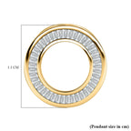White Diamond Circle Pendant in 18K Yellow Gold Vermeil Plated Sterling Silver 0.50 Ct.