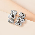 Moissanite Bubble Earrings in Platinum Overlay Sterling Silver 1.00 Ct.