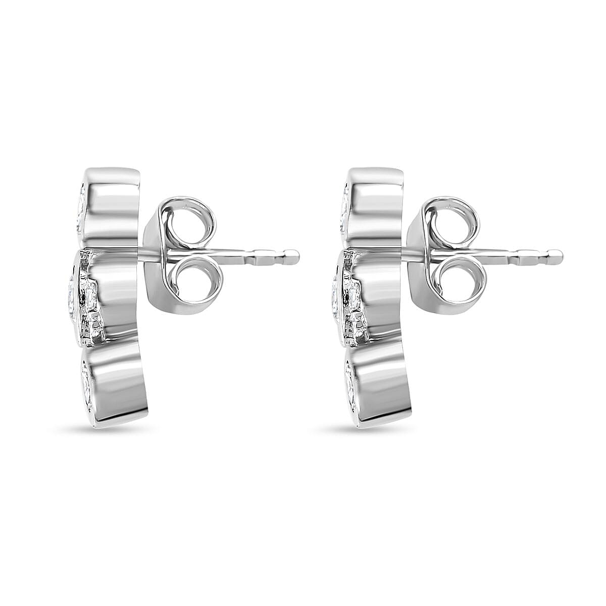 Moissanite Bubble Earrings in Platinum Overlay Sterling Silver 1.00 Ct. 7705284 4