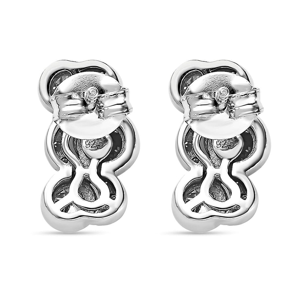 Moissanite Bubble Earrings in Platinum Overlay Sterling Silver 1.00 Ct.