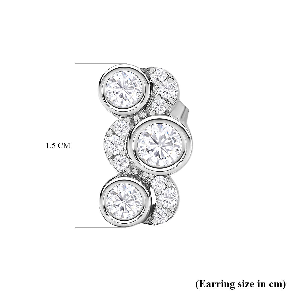 Moissanite Bubble Earrings in Platinum Overlay Sterling Silver 1.00 Ct. 7705284 6