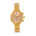 WILLIAM HUNT Japan Movt. Gold Dial 5 ATM Water Resistant Moissanite Watch with Stainless Steel Chain Strap