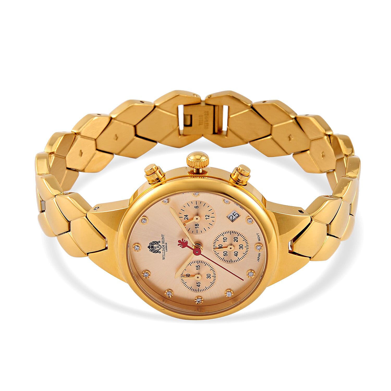 Moissanite Analog watch in Pure White Stainless Steel 7705691 5