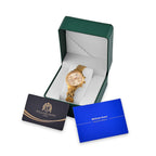 WILLIAM HUNT Japan Movt. Gold Dial 5 ATM Water Resistant Moissanite Watch with Stainless Steel Chain Strap