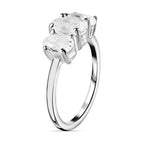 Petalite 3 Stone Ring in Sterling Silver 1.32 Ct.