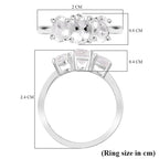 Petalite 3 Stone Ring in Sterling Silver 1.32 Ct.