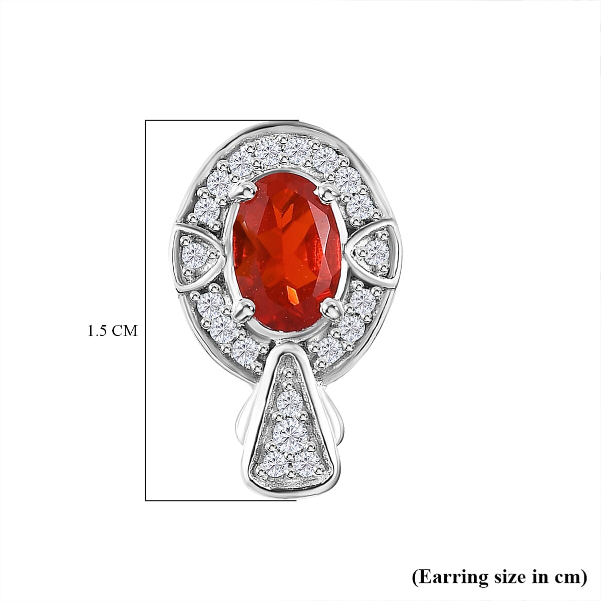Salamanca Fire Opal &amp; Natural Zircon Earrings in Platinum Overlay Sterling Silver 1.00 Ct. 7707224 6