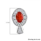 Salamanca Fire Opal & Natural Zircon Earrings in Platinum Overlay Sterling Silver 1.00 Ct.