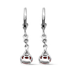 Salamanca Fire Opal & Natural Zircon Dangle Earrings in Platinum Overlay Sterling Silver 1.10 Ct
