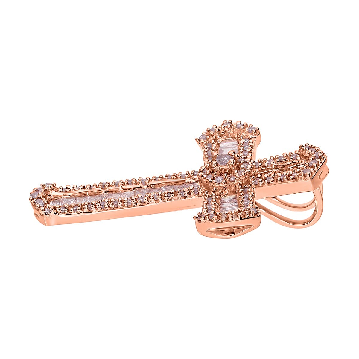 BACK BY POPULAR DEMAND - 9K Rose Gold SGL Certified Pink Diamond Cross Pendant 0.50 Ct. 7707663 1