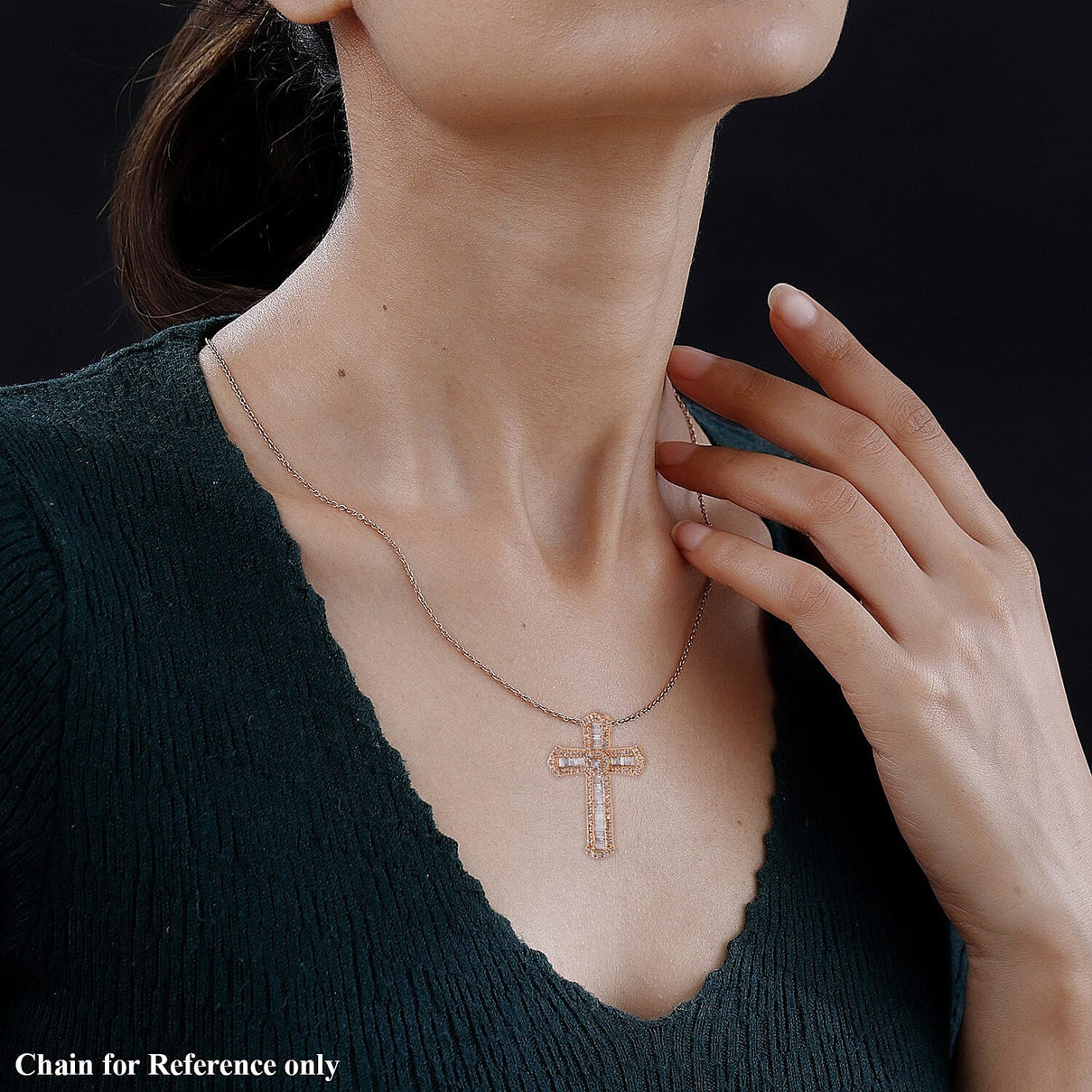 BACK BY POPULAR DEMAND - 9K Rose Gold SGL Certified Pink Diamond Cross Pendant 0.50 Ct. 7707663 2