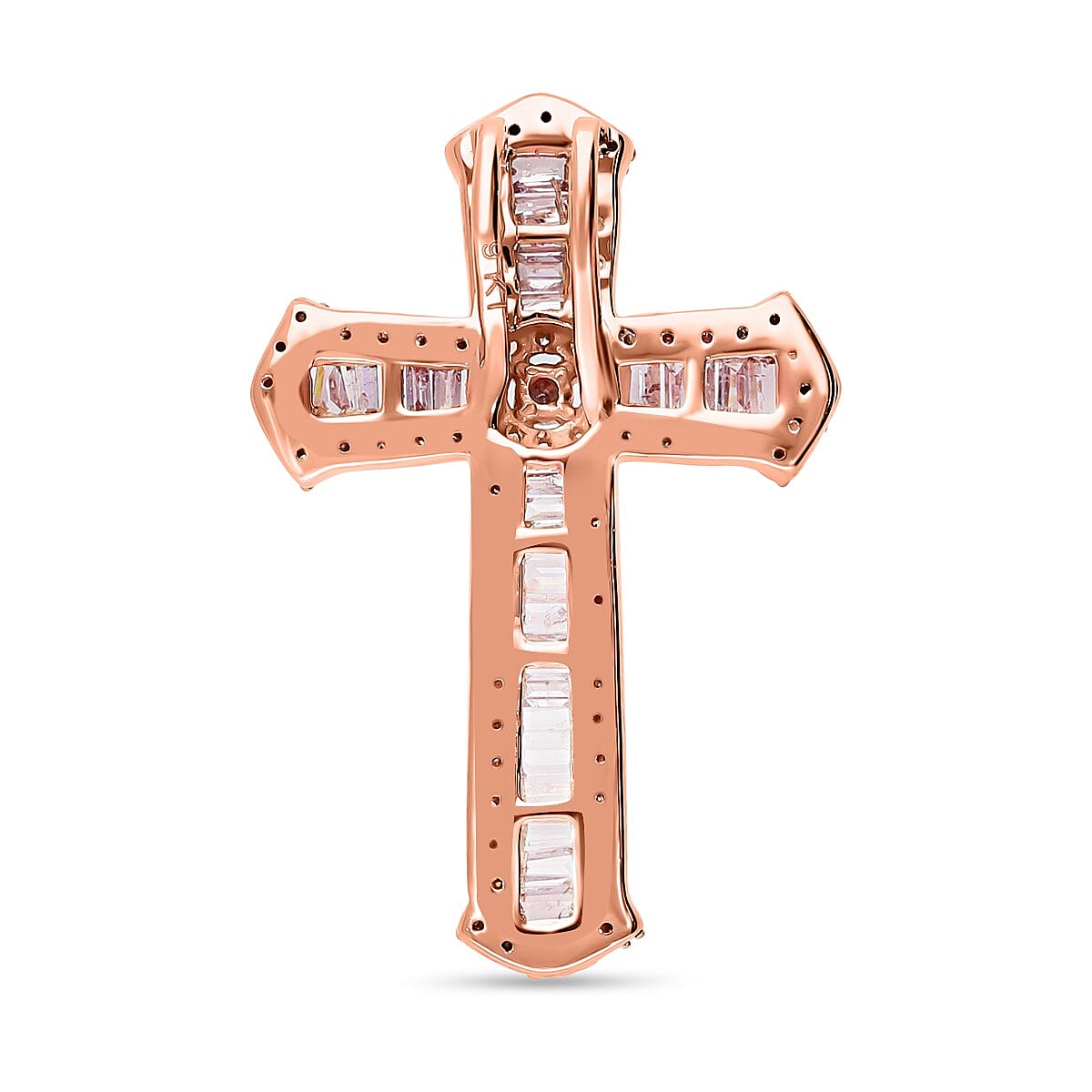BACK BY POPULAR DEMAND - 9K Rose Gold SGL Certified Pink Diamond Cross Pendant 0.50 Ct. 7707663 4