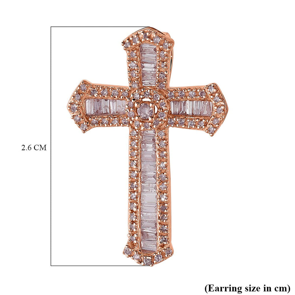 BACK BY POPULAR DEMAND - 9K Rose Gold SGL Certified Pink Diamond Cross Pendant 0.50 Ct.