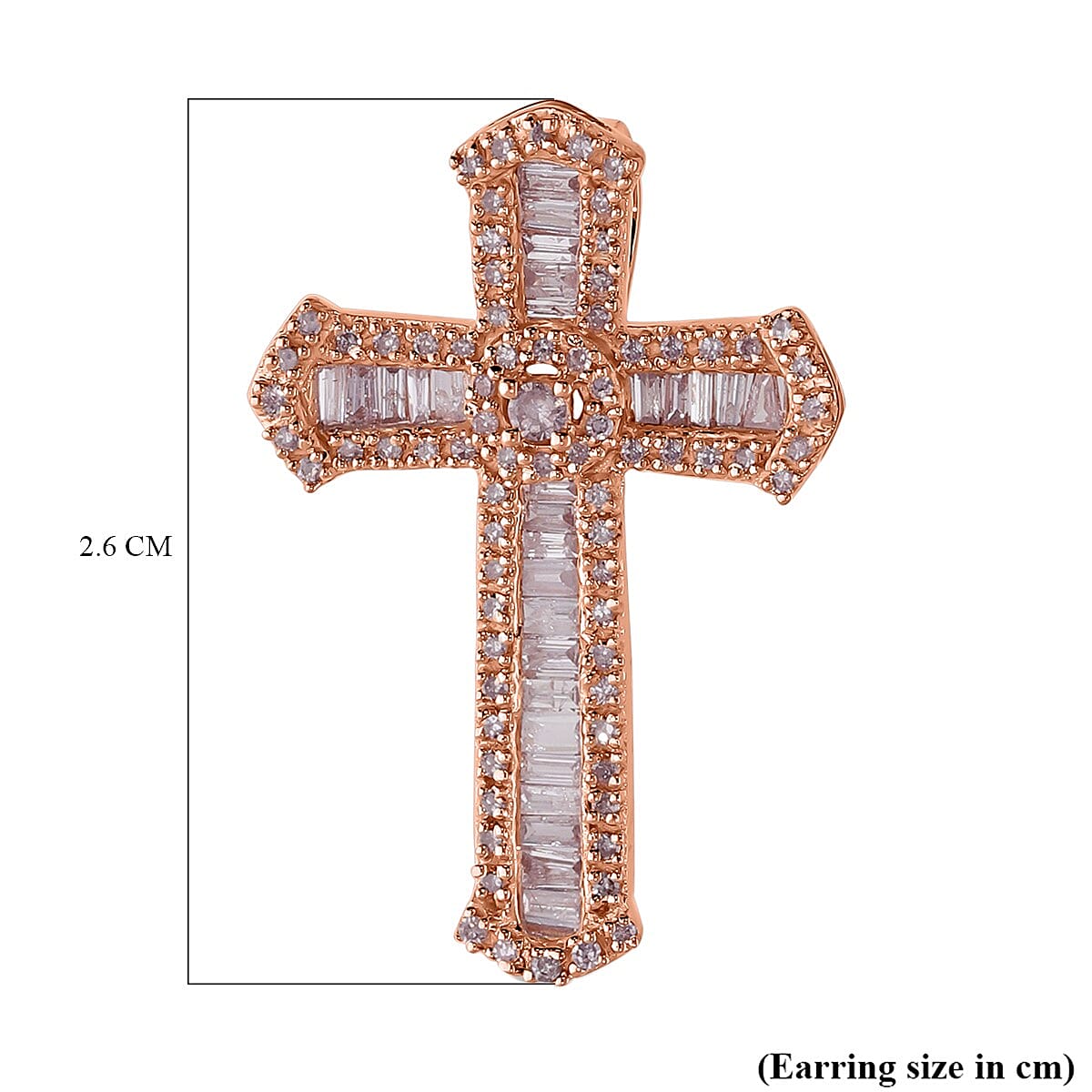 BACK BY POPULAR DEMAND - 9K Rose Gold SGL Certified Pink Diamond Cross Pendant 0.50 Ct. 7707663 5