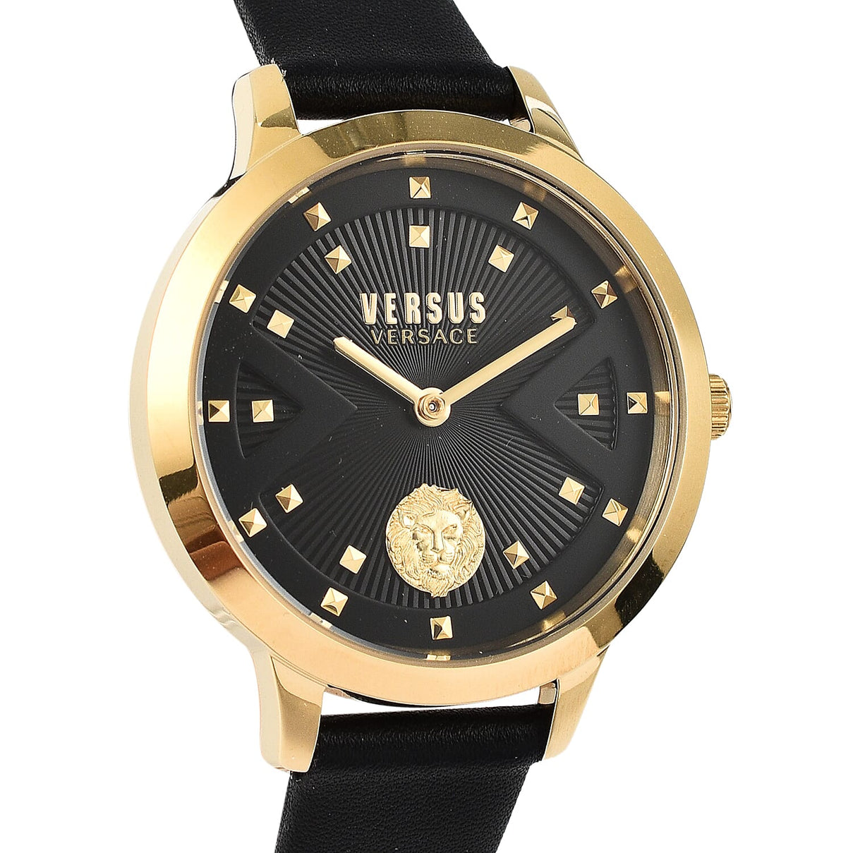 VERSACE VERSUS Black and Gold Watch With Genuine Leather Strap 7707978 2