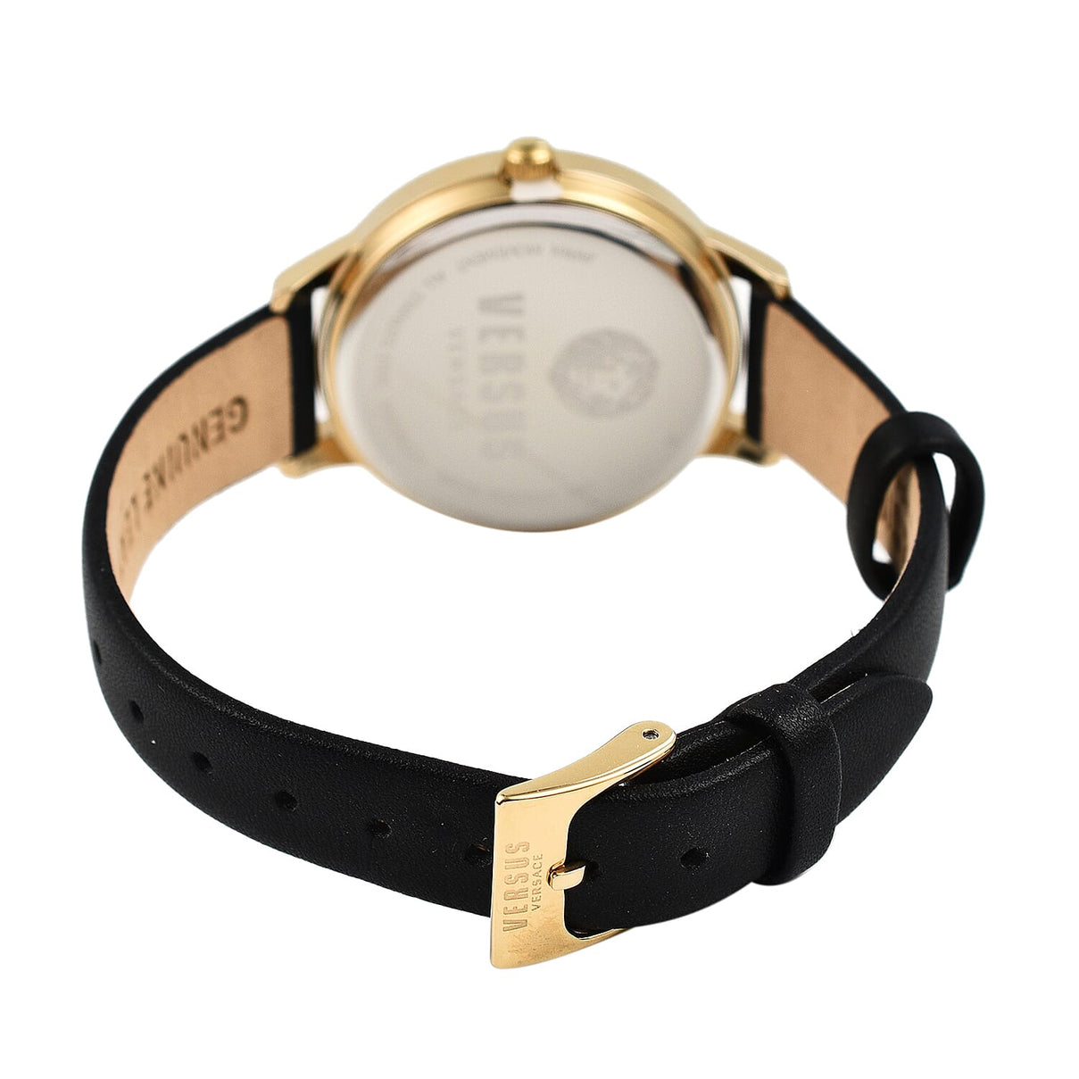 VERSACE VERSUS Black and Gold Watch With Genuine Leather Strap 7707978 4