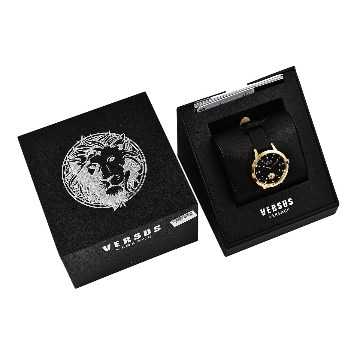 VERSACE VERSUS Black and Gold Watch With Genuine Leather Strap 7707978 6