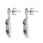 GP Celestial Collection - Masoala Sapphire & Natural Zircon EASTER EGG Dangle Earrings in Platinum Overlay Sterling Silver 3.00 Ct.