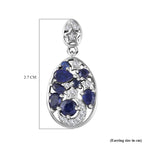 GP Celestial Collection - Masoala Sapphire & Natural Zircon EASTER EGG Dangle Earrings in Platinum Overlay Sterling Silver 3.00 Ct.