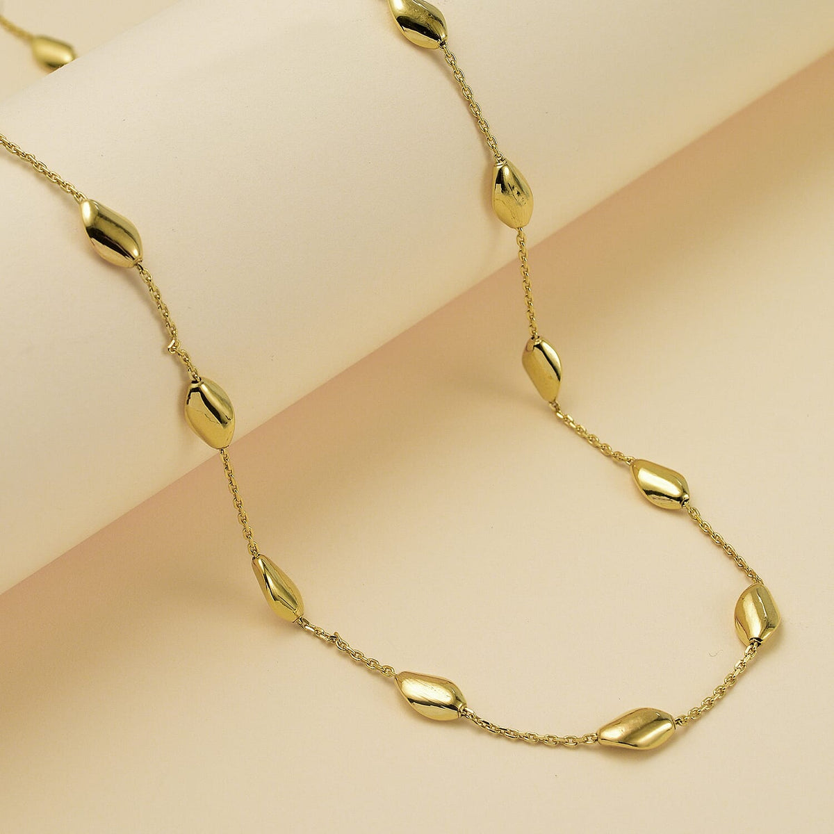 One Time Deal- Yellow Gold Overlay Sterling Silver Station Necklace (Size - 20) 7708524 1