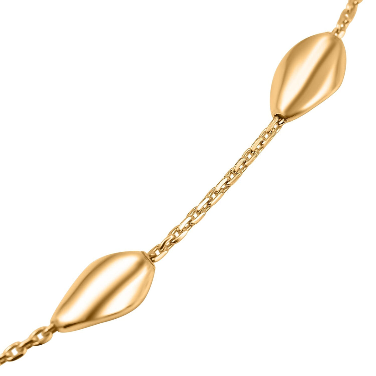 One Time Deal- Yellow Gold Overlay Sterling Silver Station Necklace (Size - 20) 7708524 2