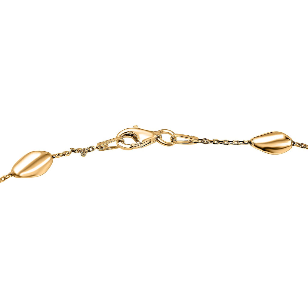 One Time Deal- Yellow Gold Overlay Sterling Silver Station Necklace (Size - 20)