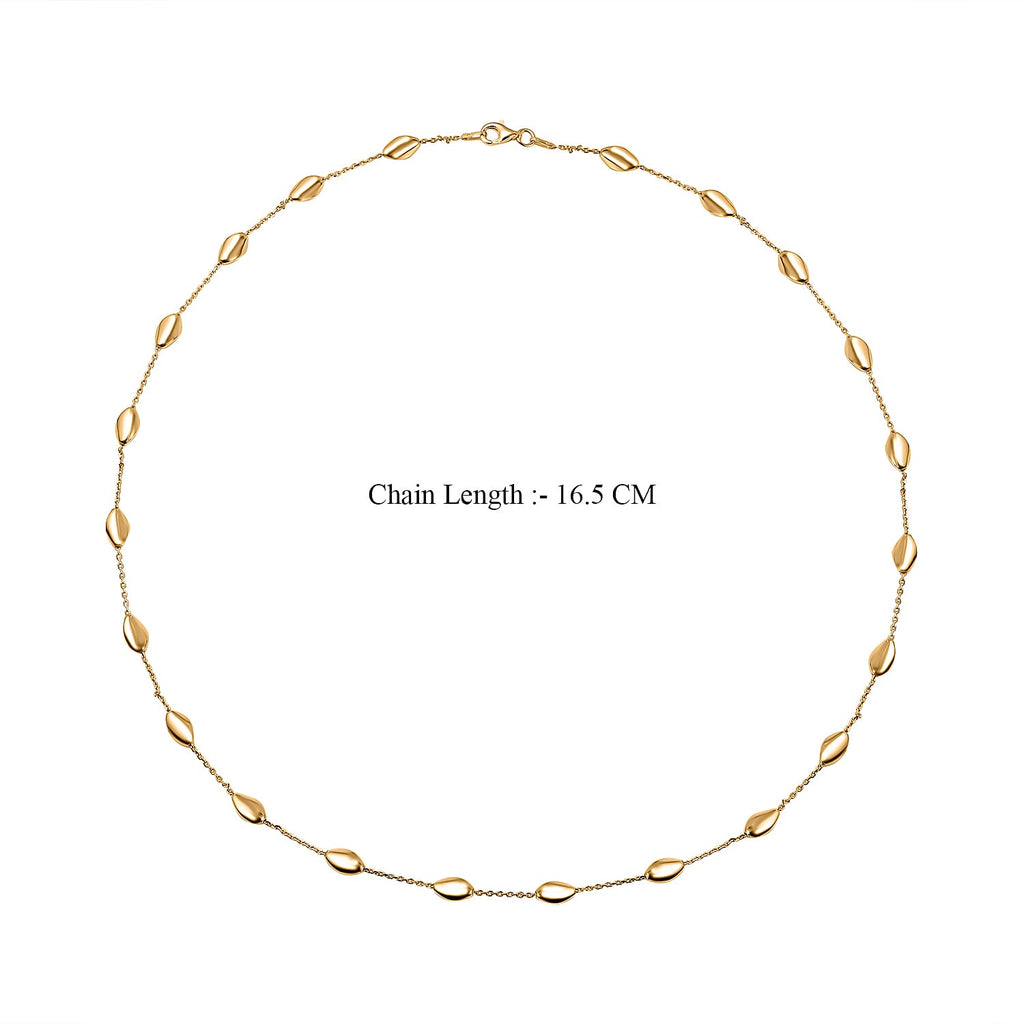 One Time Deal- Yellow Gold Overlay Sterling Silver Station Necklace (Size - 20)