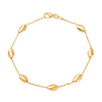 Yellow Gold Overlay Sterling Silver Station Bracelet (Size - 7.5)