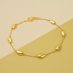 Yellow Gold Overlay Sterling Silver Station Bracelet (Size - 7.5)
